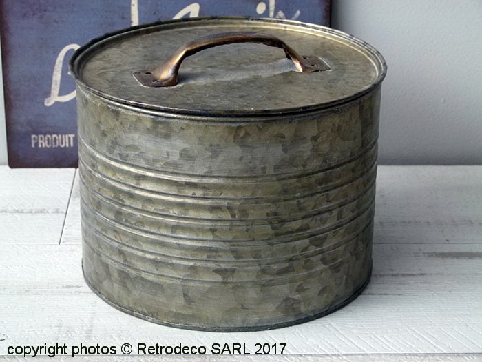 Boîte De Rangement Cuisine En Zinc Et Bois Française - Anticline - NEUF