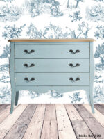 Commode Venecia 3 tiroirs patine bleu-vert déco brocante