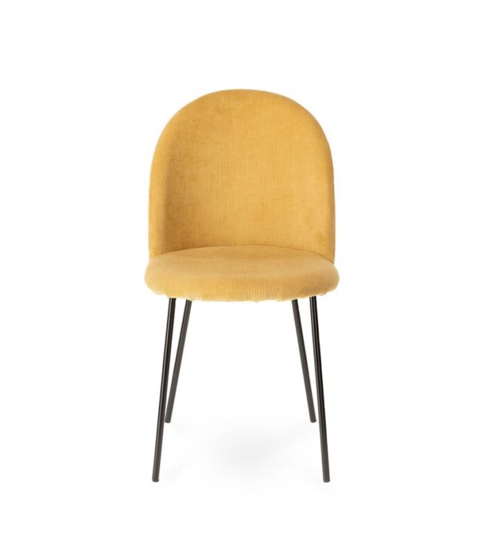 Chaise Abba velours jaune moutarde – Image 3