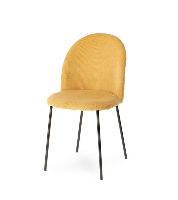 Chaise Abba velours jaune moutarde – Image 2