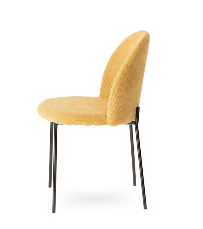 Chaise Abba velours jaune moutarde – Image 4