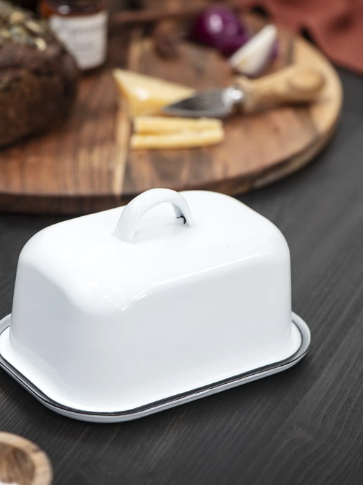 beurrier_ib_Laursen_0411-11.jpg Beurrier émaillé blanc déco brocante Ib Laursen – Image 1
