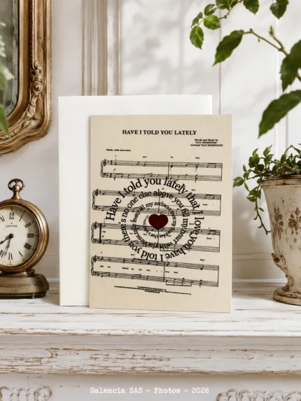Carte et enveloppe I love you Lafinesse