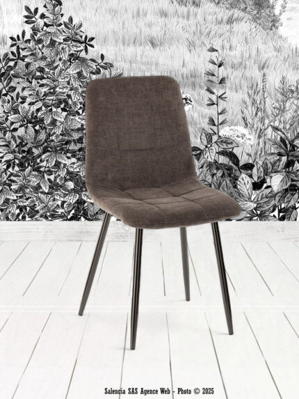 Chaise Manta tissus gris Athezza