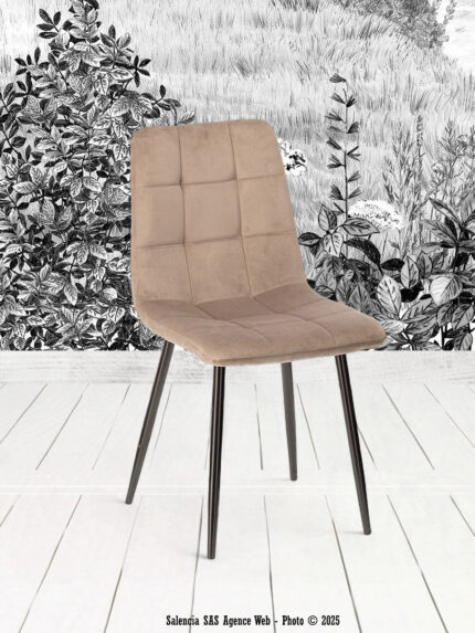 Chaise Manta Velours Noir Athezza