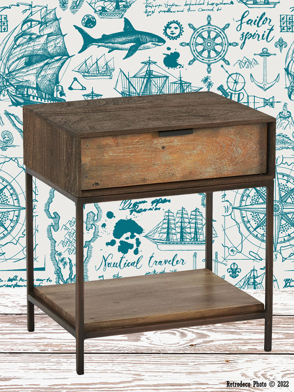 chevet-agra-athezza-520169.jpg Chevet Agra 1 tiroir en bois déco industrielle Athezza – Image 1