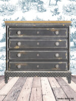Commode Toome 4 tiroirs patine noire déco brocante