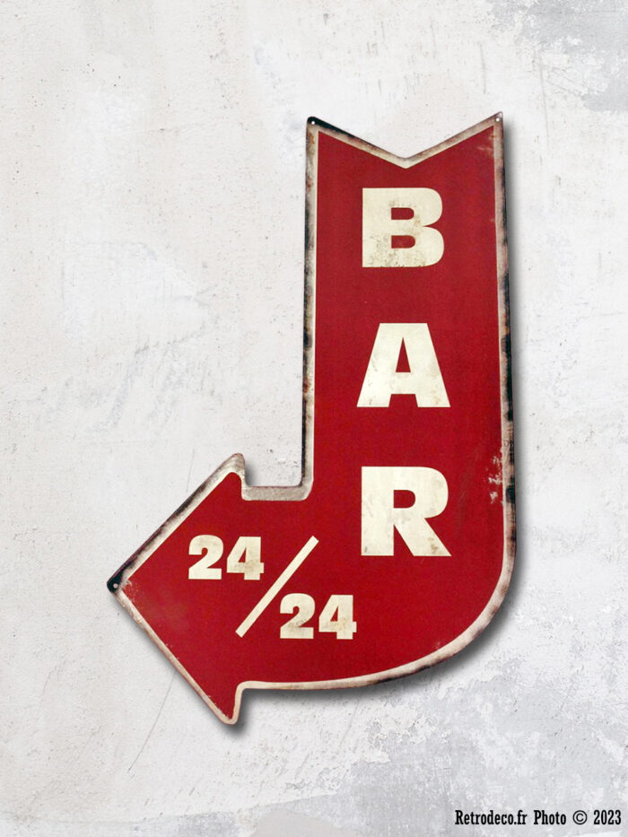 Plaque métal flèche Bar déco bistro – Image 1