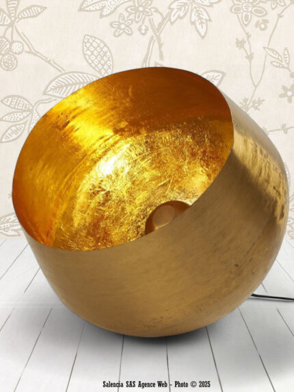 Grande Lampe de sol Sum métal patine laiton Athezza