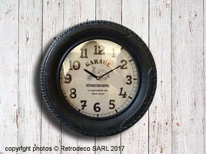 horloge_antic_line_SEB16172.jpg Horloge métal Pneu déco garage Antic Line – Image 1