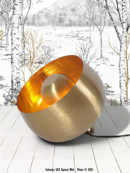 Lampe de sol Sum métal patine laiton Très petite Athezza
