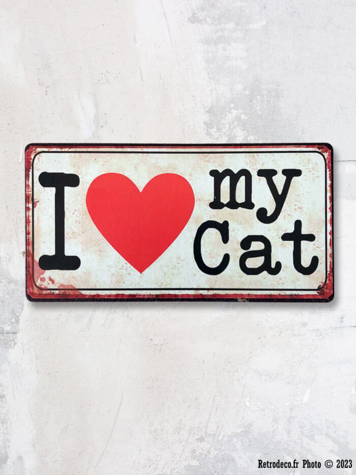 Magnet métal I love my Cat déco animaux Lafinesse – Image 1