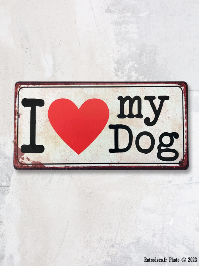 Magnet métal I love my Dog déco animaux Lafinesse – Image 1
