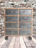 Meuble d'atelier Roulettes bois et métal Lastdeco