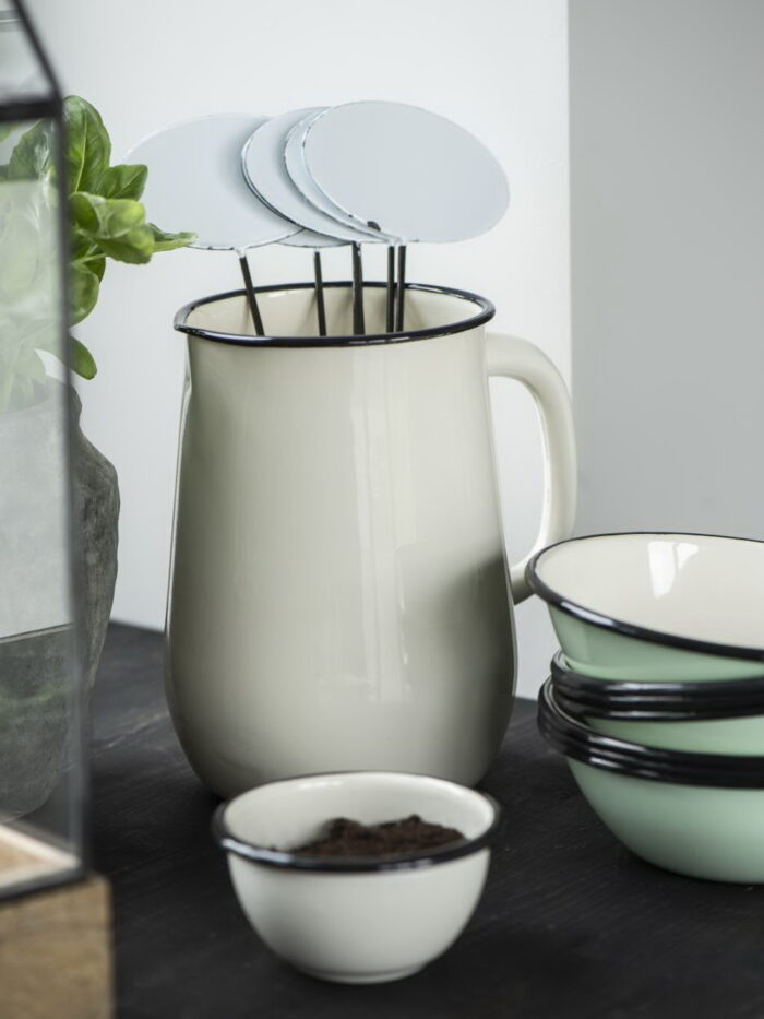 Pichet émaillé crème déco brocante Ib Laursen