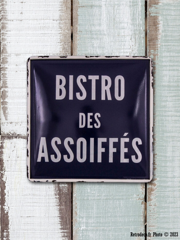 Plaque métal Bistro des Assoiffés déco bistro Antic Line – Image 1