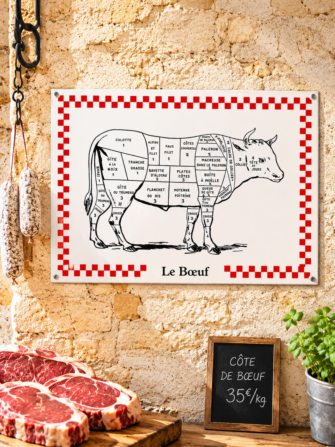 plaque-emaillee-boucherie-vache-email-replica-LEBF Plaque émaillée boucherie Boeuf Email Replica