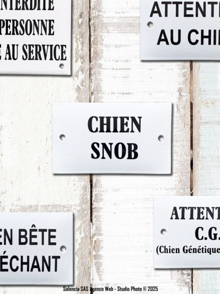 Plaque émaillée Chien Snob Email Replica