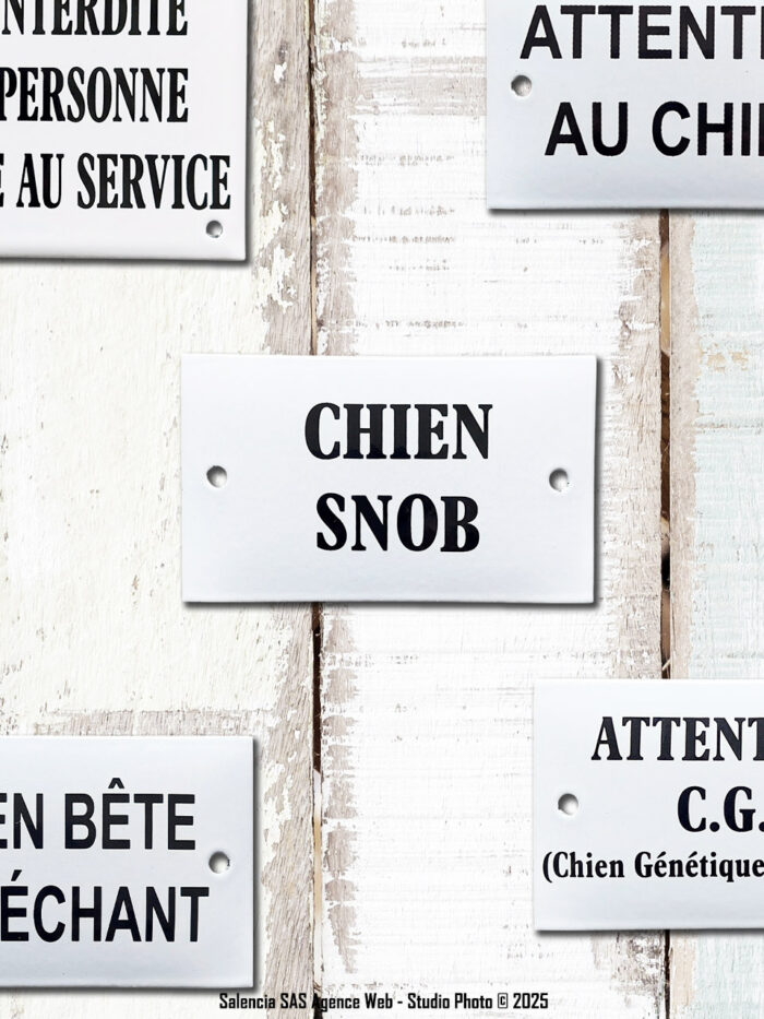 Plaque émaillée Chien Snob Email Replica