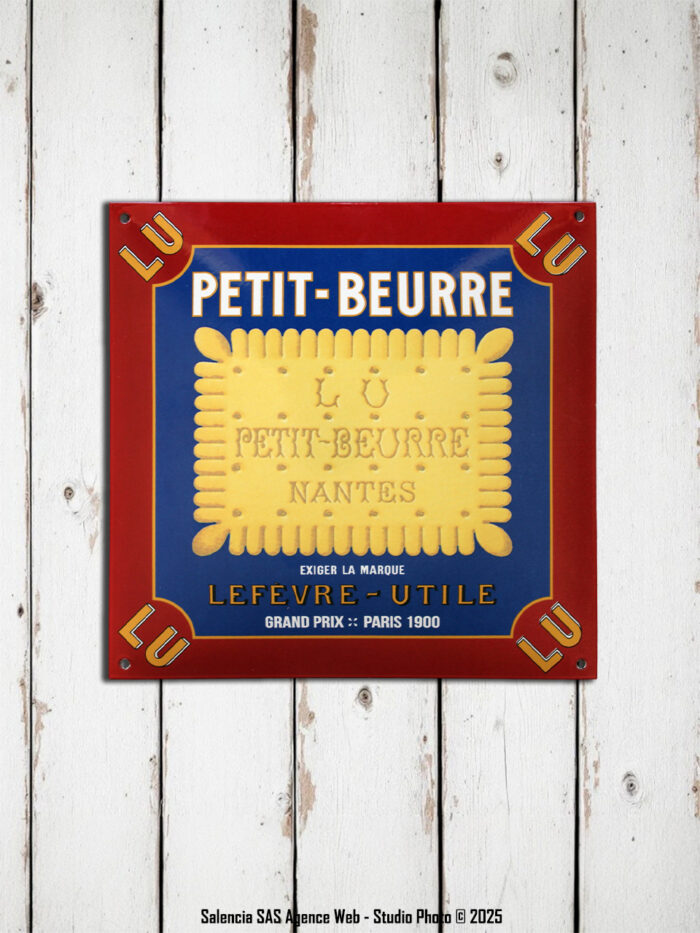 Plaque émaillée carrée Petit Beurre Email Replica
