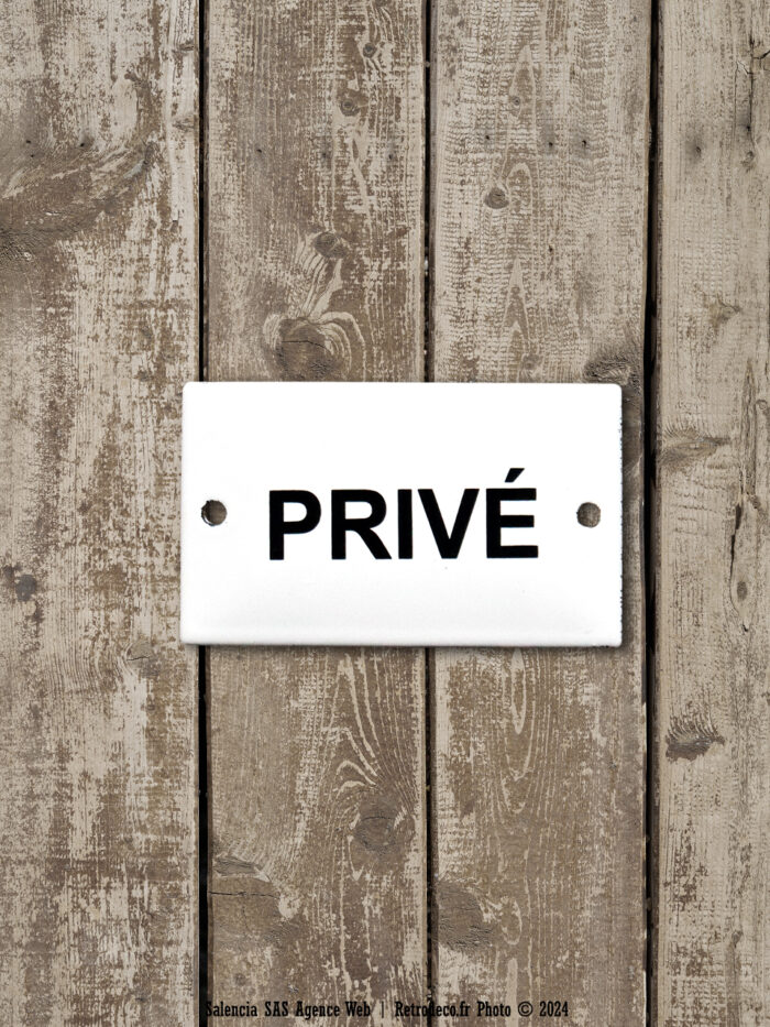 plaque émaillée rectangulaire Privé Email Replica