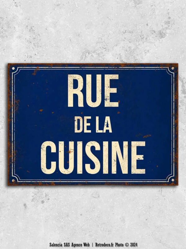 Plaque Suspendue Shabby Chic Cuisine - Bois, Noeud Vichy, Coeur Métal - Déco