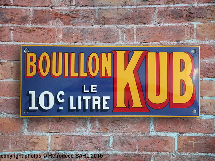 plaque_emaillee_deco_retro_KUBR-1.jpg Plaque émaillée rectangulaire Kub déco rétro Email Replica – Image 1