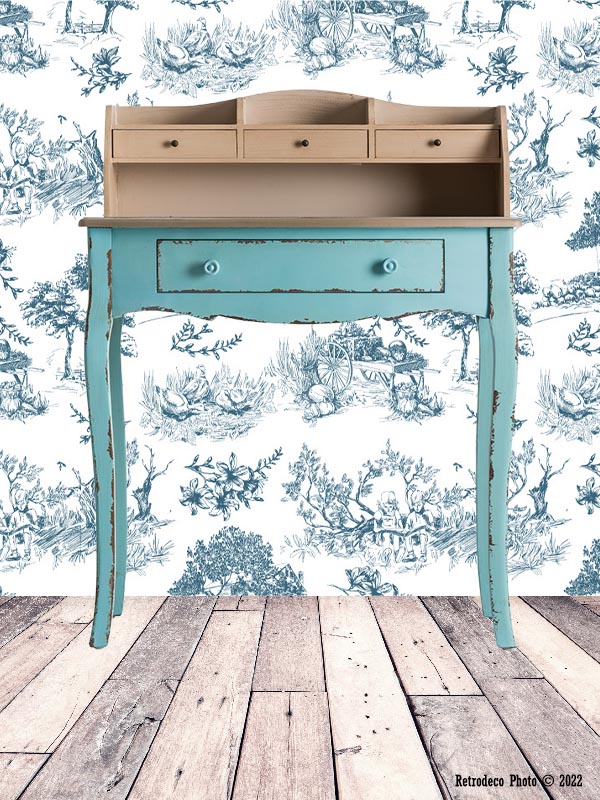 pupitre-leiden-lastdeco-23900.jpg Pupitre Leiden en bois patiné vert-bleu déco brocante – Image 1