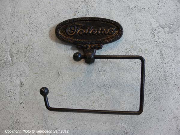 support_papier_WC_deco_brocante_Antic_line_DEC9781.jpg Support papier WC "Toilettes" déco brocante Antic Line. – Image 1