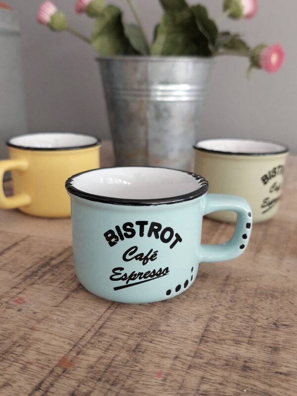 6 Tasses à Café Expresso GERIKO - Bistrot Vintage Art Déco Arcopal France - Marron