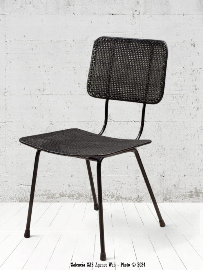 Chaise rotin noir Doto Chehoma