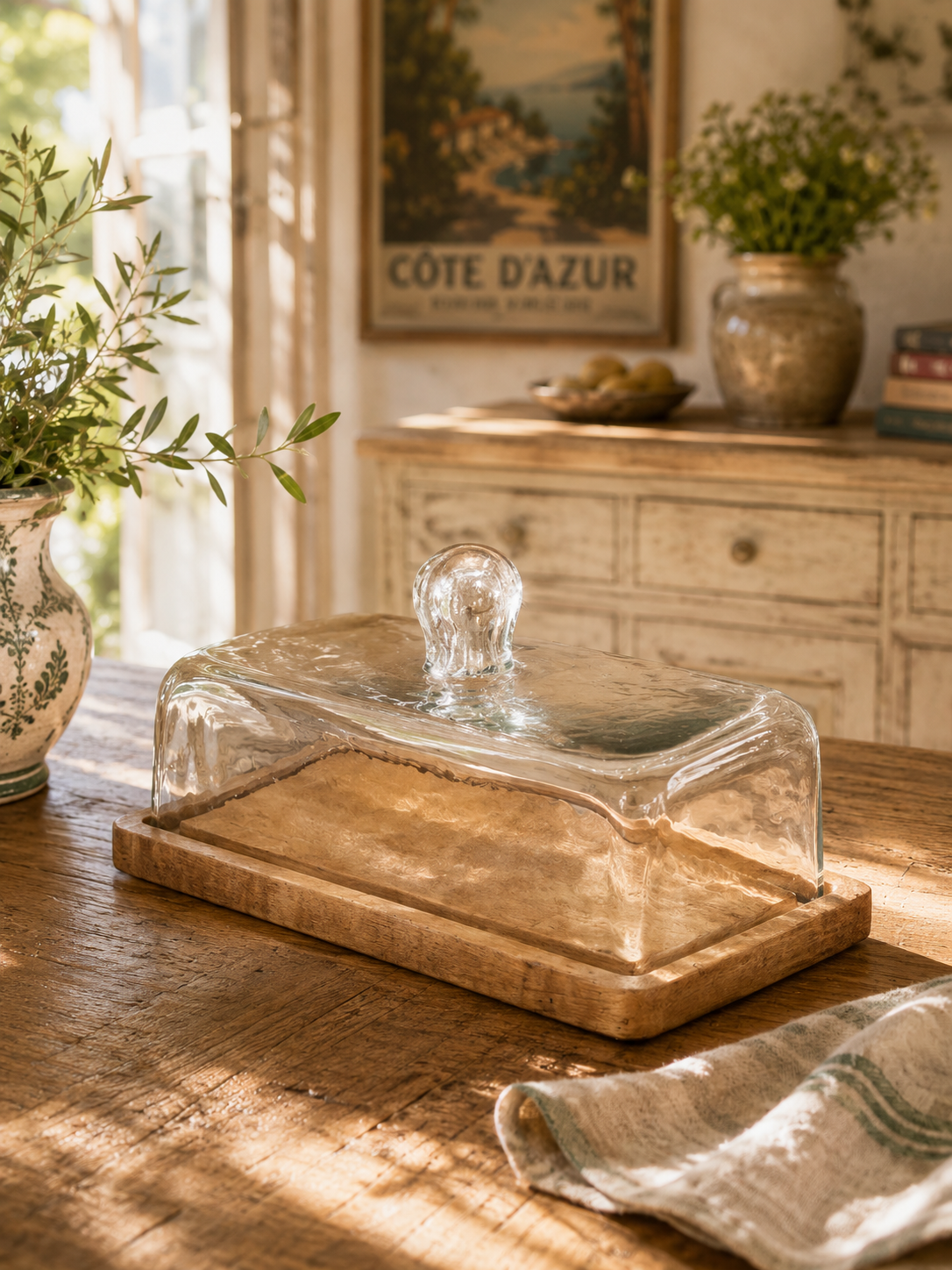 Plat-a-cake-rectangulaire-et-cloche-chehoma-25791 Plat à cake rectangulaire et cloche en verre Chehoma