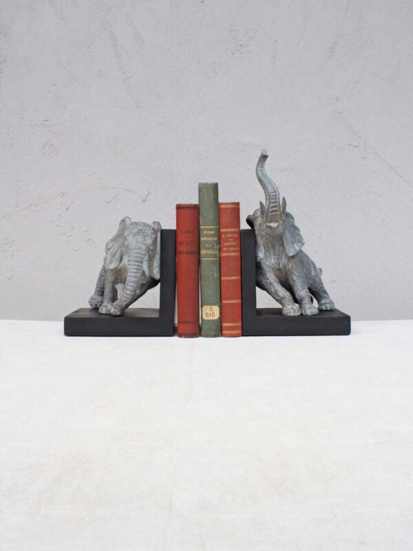 Art Deco serre livres bronze éléphant