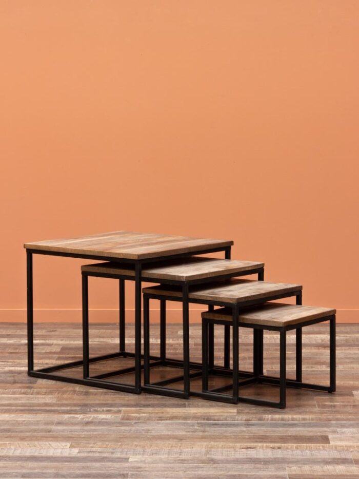 Set 4 tables gigognes teck Wicket – Image 3