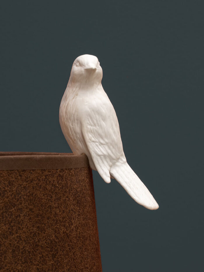 Petit canari porcelaine mat à suspendre Chehoma