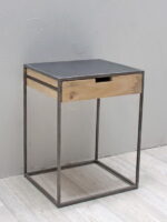 Chevet metal et bois naturel Brooke 1 tiroir Chehoma