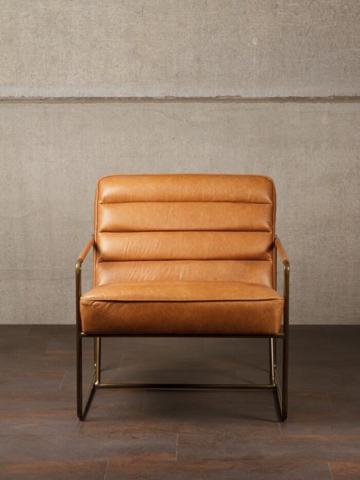 Fauteuil Makine cuir cognac – Image 3
