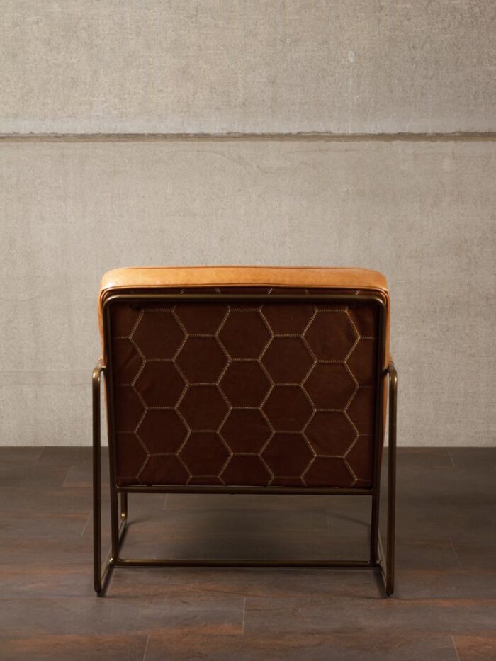 Fauteuil Makine cuir cognac – Image 5