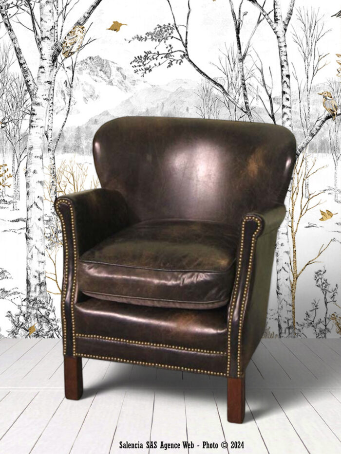 Fauteuil cuir Turner Camden Chehoma