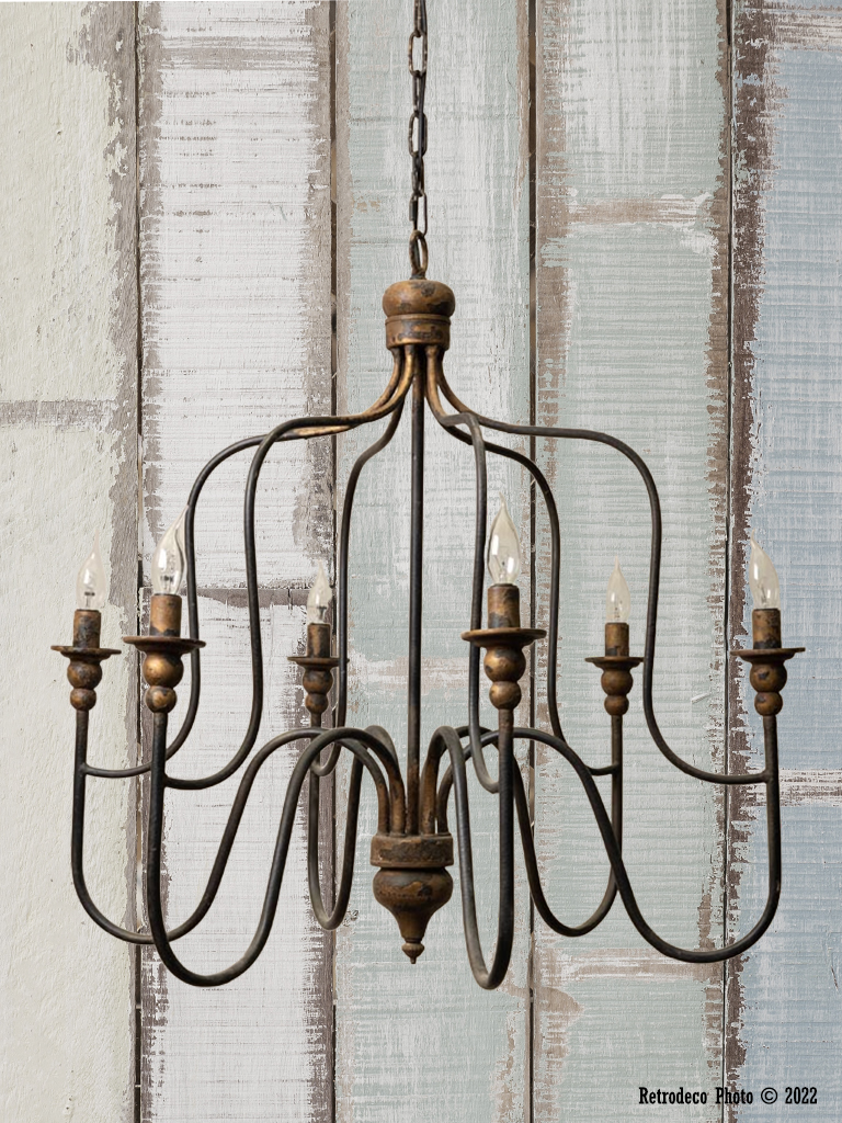 lustre-Aurele-metal-chehoma-30793.jpg Lustre Aurèle métal noir touches vieil or Chehoma – Image 1