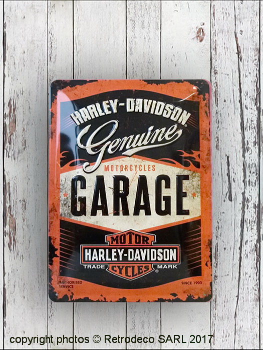 plaque_decorative_harley_davidson_23188.jpg Plaque métal Harley Davidson Garage MM déco garage – Image 1