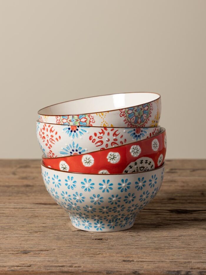 Set 4 grands bols fleuris Bohemian Chehoma