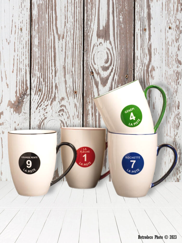 Set de 4 mugs Pistes de ski Chehoma
