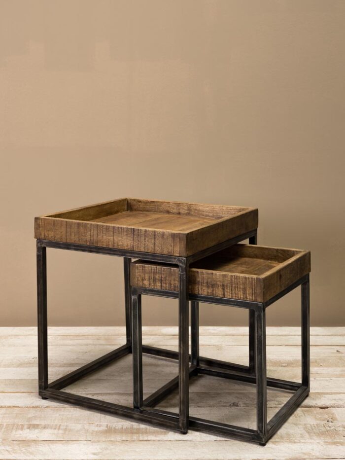 Set de 2 tables basses manquier Revol de Chehoma – Image 1