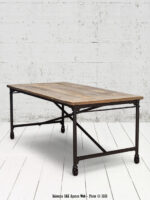 Table tapissier orme et métal 183 cm Chehoma