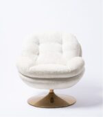 Fauteuil Memento Blanc pied Gold – Image 4