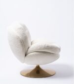 Fauteuil Memento Blanc pied Gold – Image 3