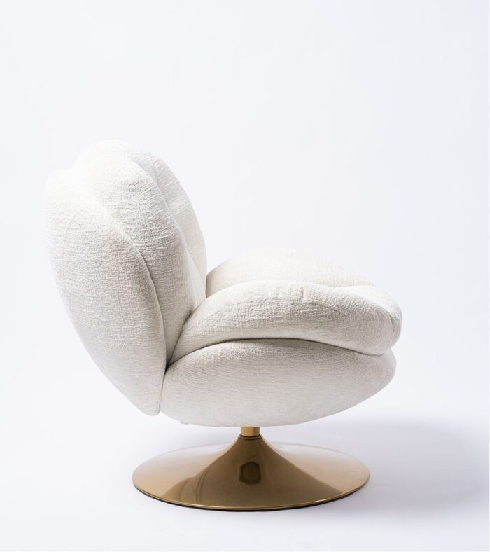 Fauteuil Memento Blanc pied Gold – Image 3