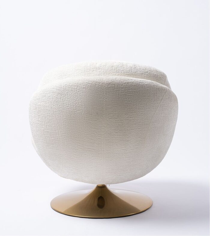 Fauteuil Memento Blanc pied Gold – Image 2