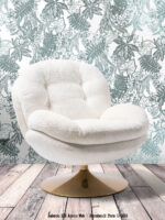 Fauteuil Memento Blanc pied Gold Athezza